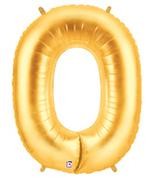 Балон златна цифра 0, 101,6см.