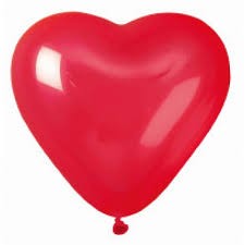 Балон сърце, червено 5бр.