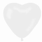 Балон сърце, бяло 5бр.