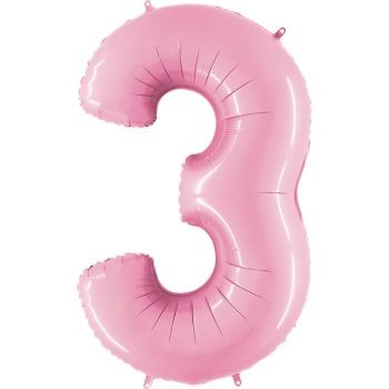 Балон цифра бебешко розово 3, 101,6см.