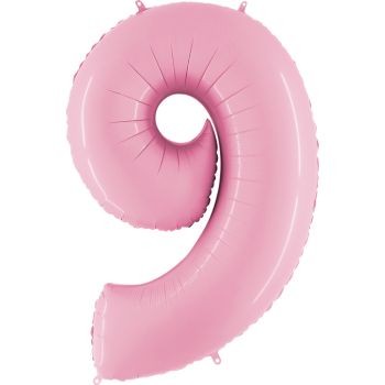 Балон цифра бебешко розово 9, 101,6см.