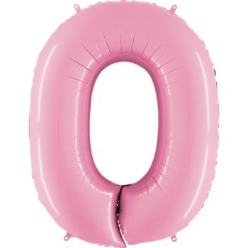 Балон цифра бебешко розово 0, 101,6см.