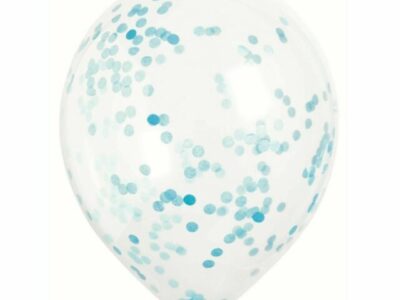 Латексови балони с конфета бебешко синьо, 6бр.