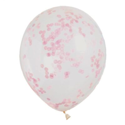 Латексови балони с конфета бебешко розово, 6бр.