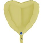 Балон фолио сърце, жълто пастел
